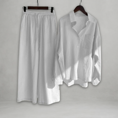 Ottavia | Two Piece Shirt Wide Leg Set