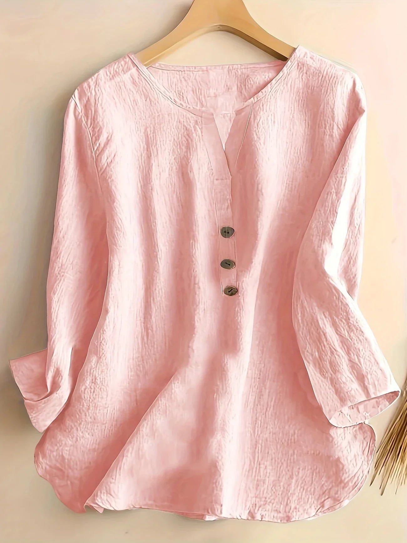 Mykaela | Blouse With Button V Neckline