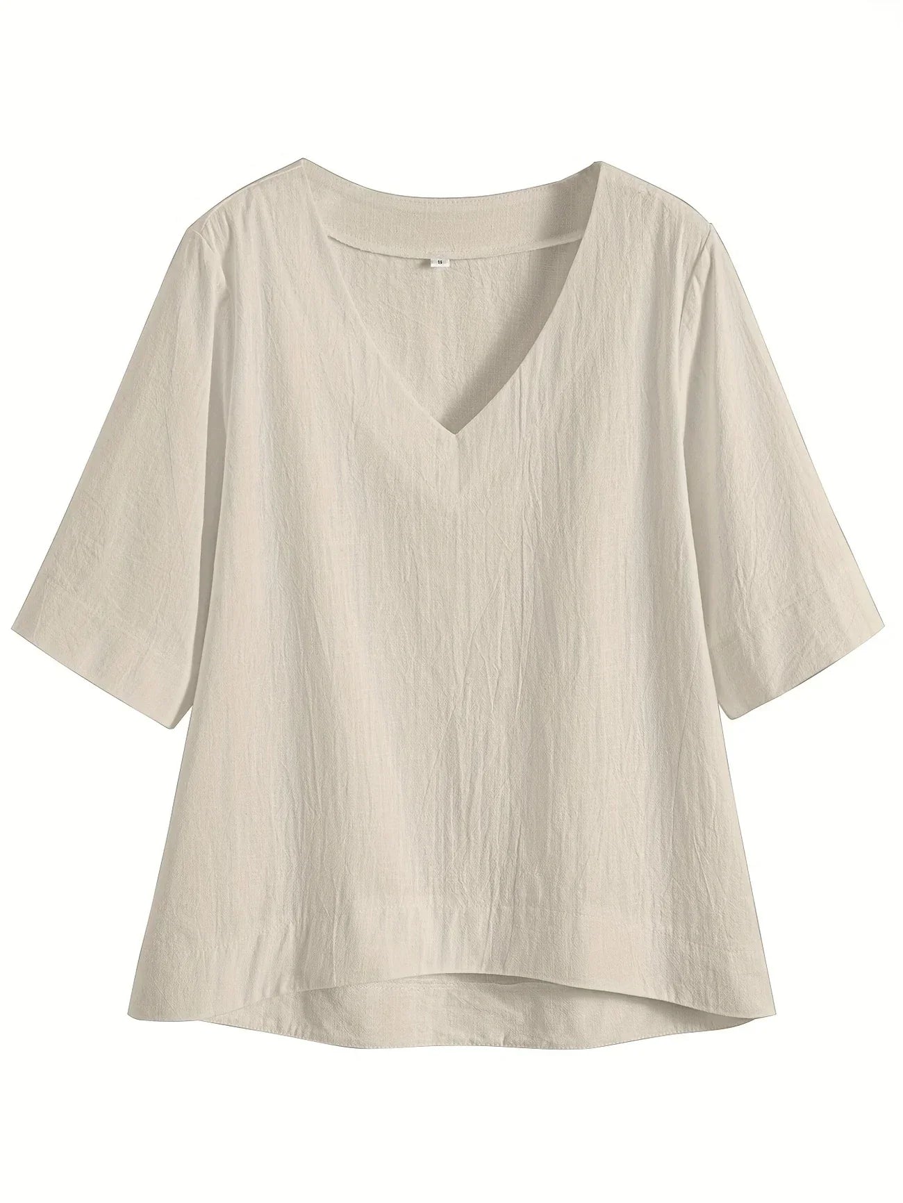 Mattea | V Neck Loose Fit Short Sleeve Top