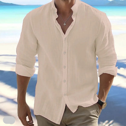 Macsen | Long Sleeve Stand Collar Shirt
