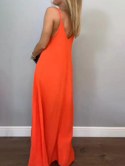 Jolanta | Sleeveless V-Neck Flowy Maxi Dress