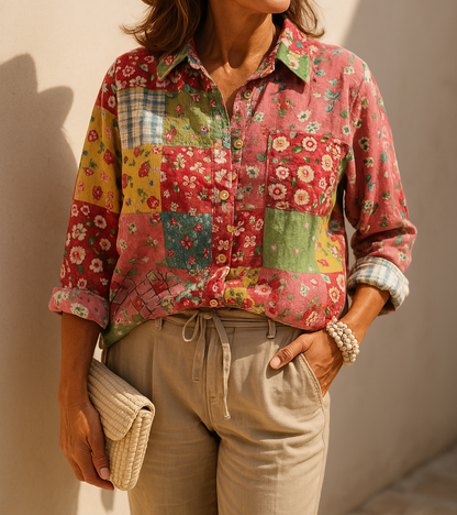 Petra | Floral Print Button Front Shirt