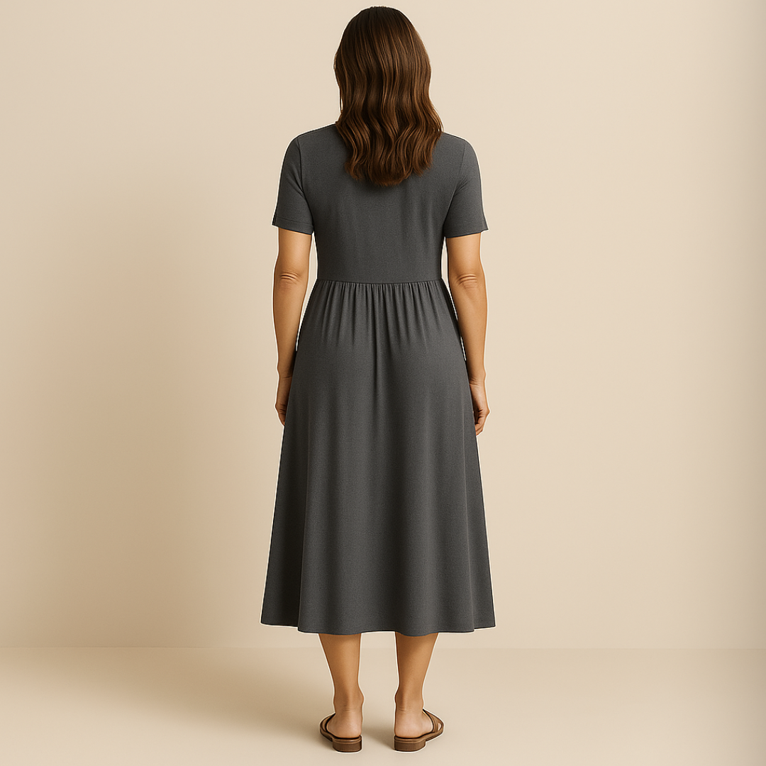 Bridgett | Wrap Front Short Sleeve Midi Dress
