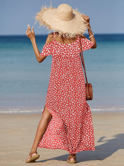 Consuelo |Off Shoulder Floral Print Maxi Dress