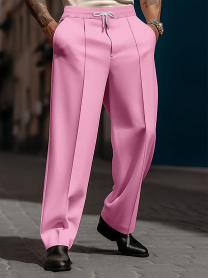 Raimi | Trousers Drawstring Waist Wide Leg Solid Color
