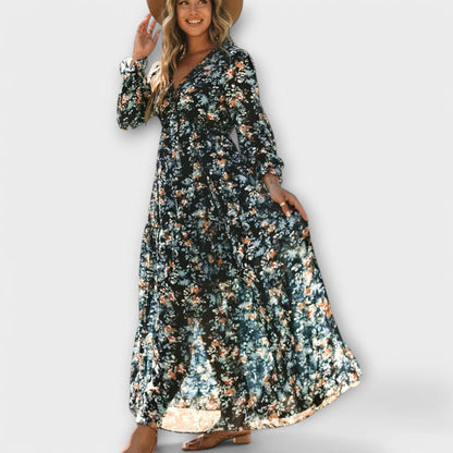 Vanna | Floral Print Long Sleeve Maxi Dress