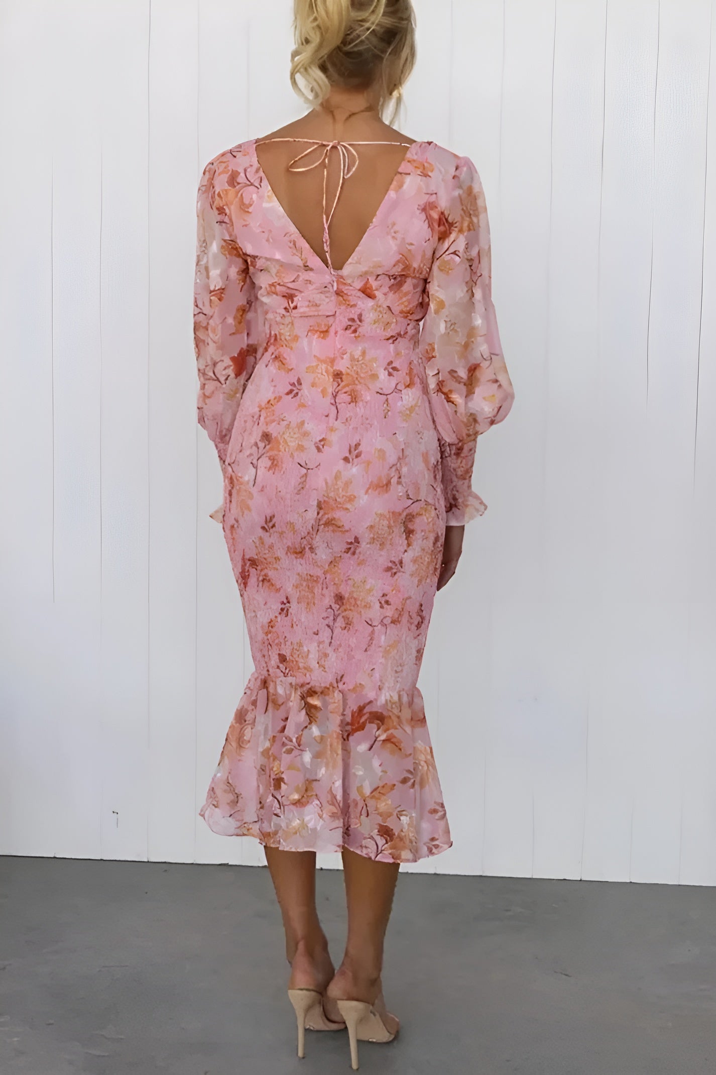 Nayra | Midi Dress Floral Print Puff Sleeve