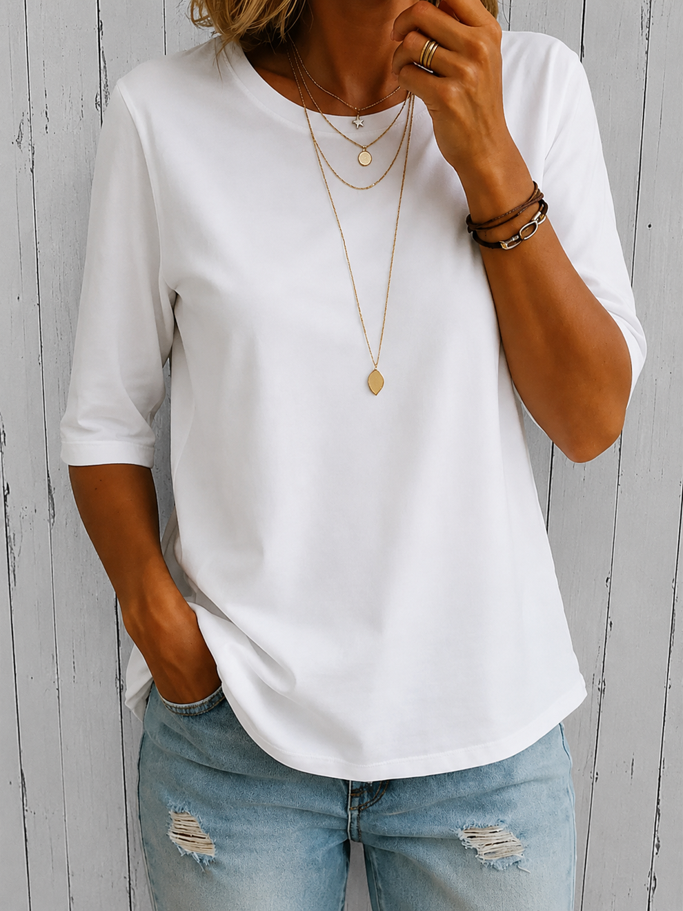 Beela | T Shirt Crew Neck Half Sleeve