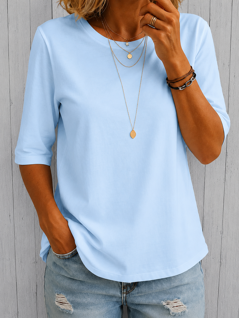Beela | T Shirt Crew Neck Half Sleeve