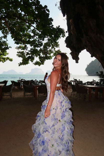 Mikayla | Floral Print Ruffle Maxi Dress
