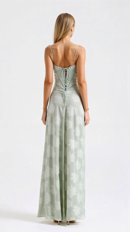 Clarissa | Floral Lace Spaghetti Strap Maxi Dress