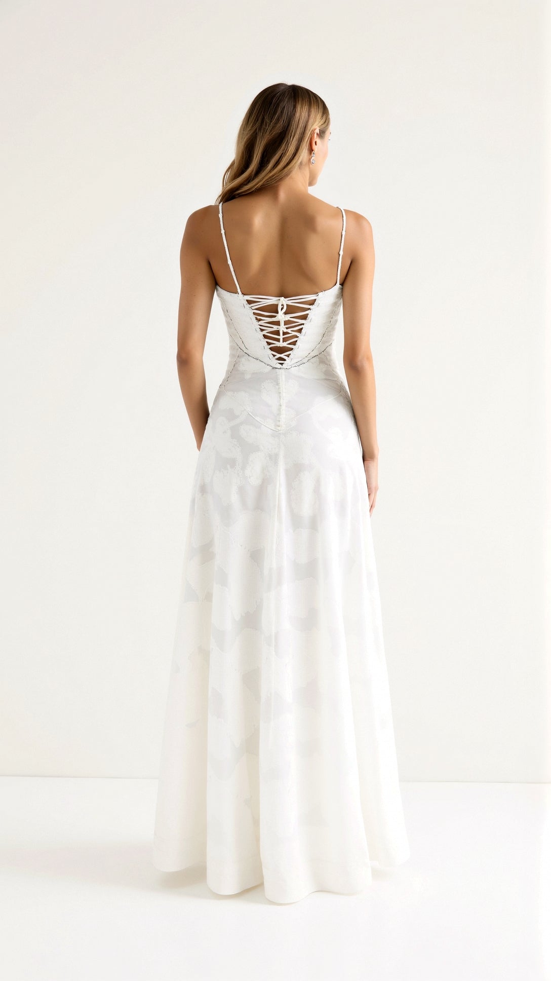 Clarissa | Floral Lace Spaghetti Strap Maxi Dress