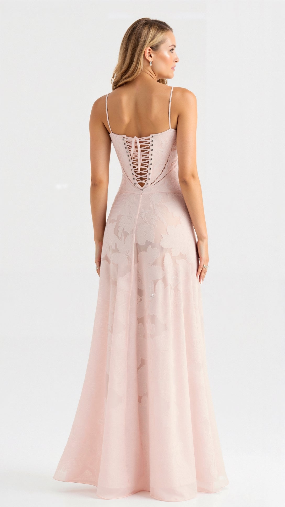Clarissa | Floral Lace Spaghetti Strap Maxi Dress