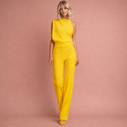 Mishel | Jumpsuit Sleeveless Wide Leg Solid Color