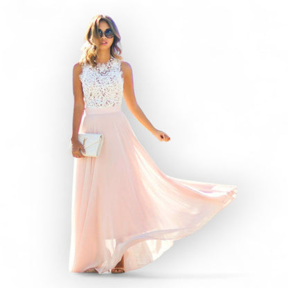 Siegrid | Sleeveless Lace Bodice Maxi Dress