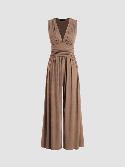 Donna | Jumpsuit Sleeveless V Neck Wide Leg