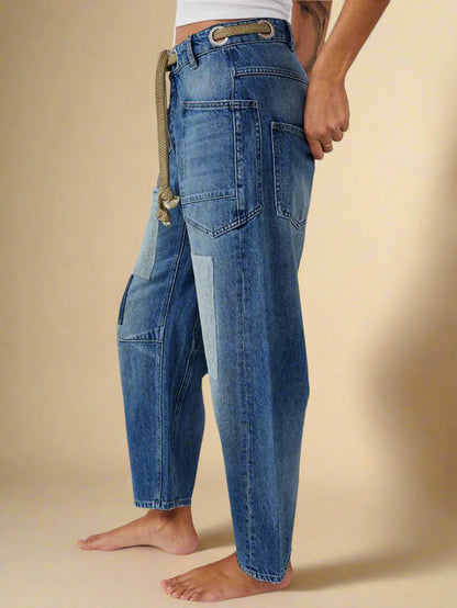 Felixa | Wide Leg Patchwork Drawstring Pants