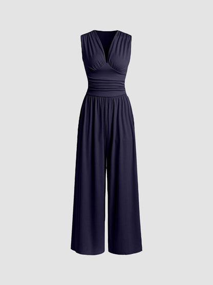 Donna | Jumpsuit Sleeveless V Neck Wide Leg