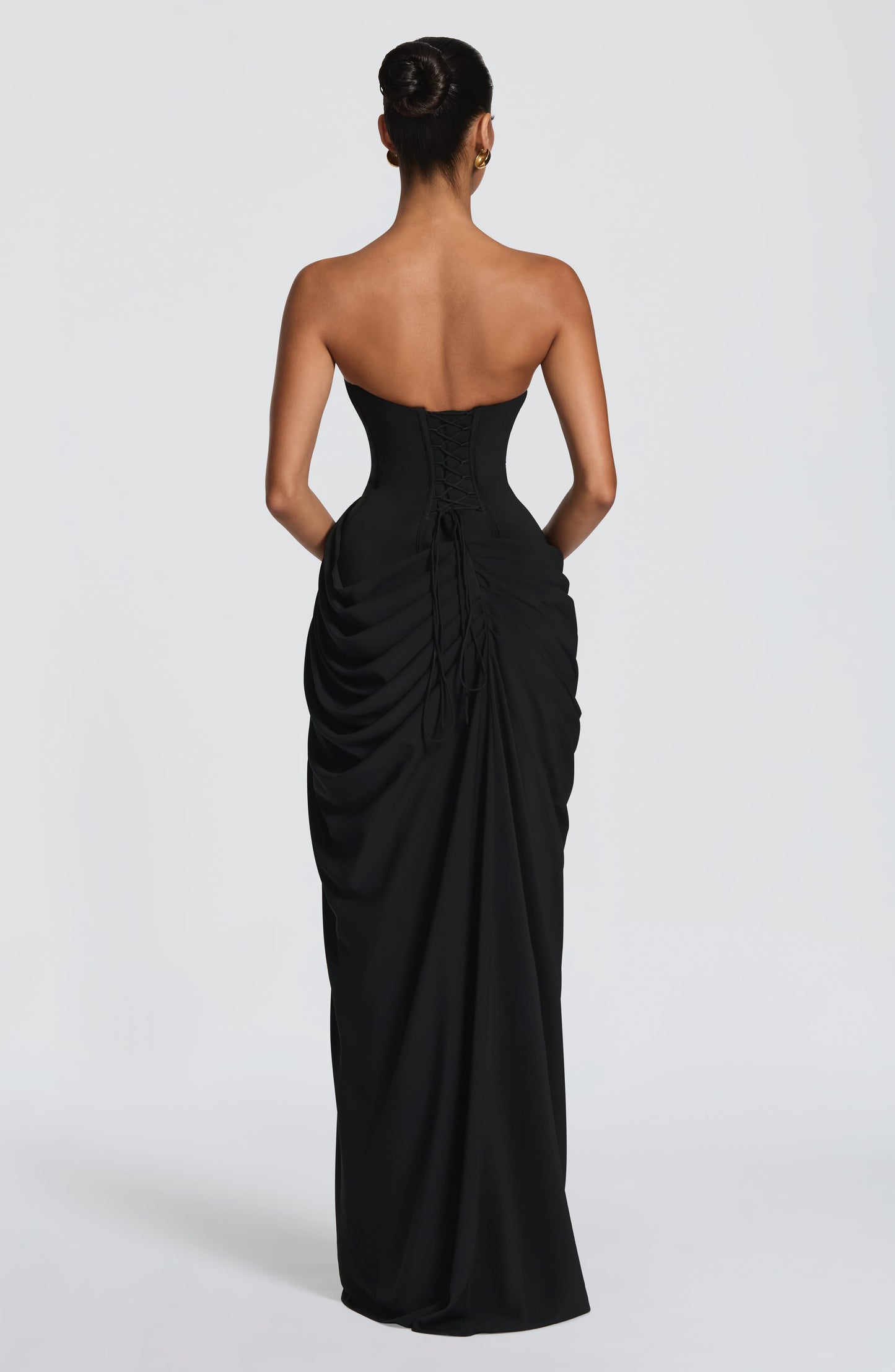 Narja | Strapless Ruched Split Maxi Dress