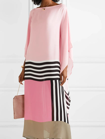 Shraddha | Striped Kaftan Midi Dress