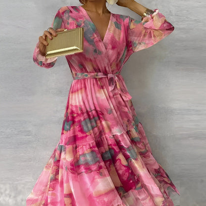 Marizanne | Floral Print Long Sleeve Wrap Maxi Dress