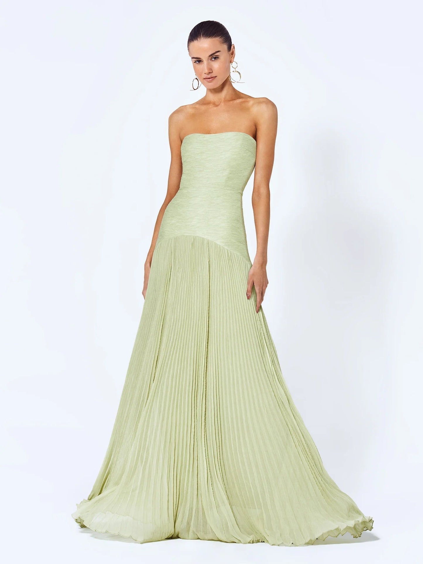 Carina | Strapless Pleated Maxi Evening Dress