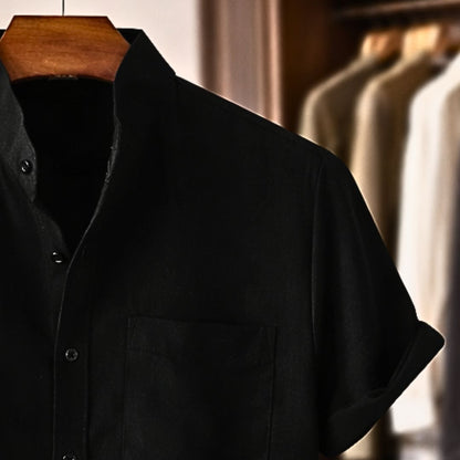 Sinzer | Shirt Short Sleeve Textured Button Front Pocket