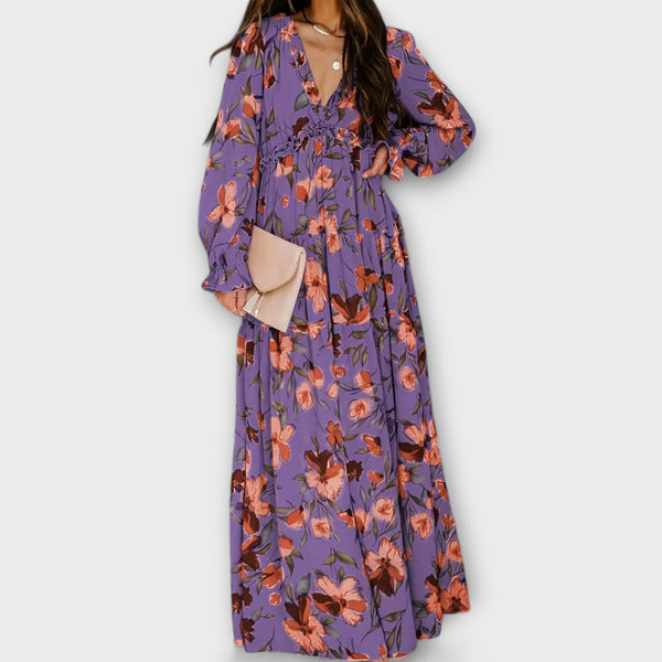 Vanna | Floral Print Long Sleeve Maxi Dress