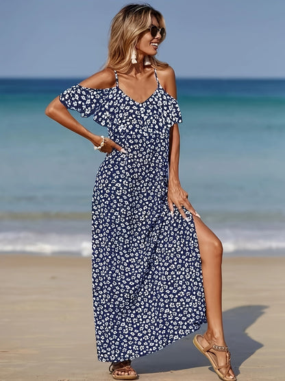 Consuelo |Off Shoulder Floral Print Maxi Dress