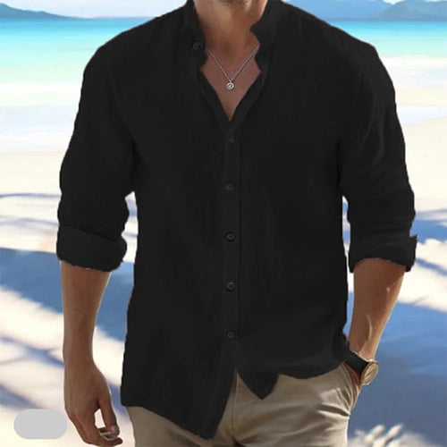 Macsen | Long Sleeve Stand Collar Shirt