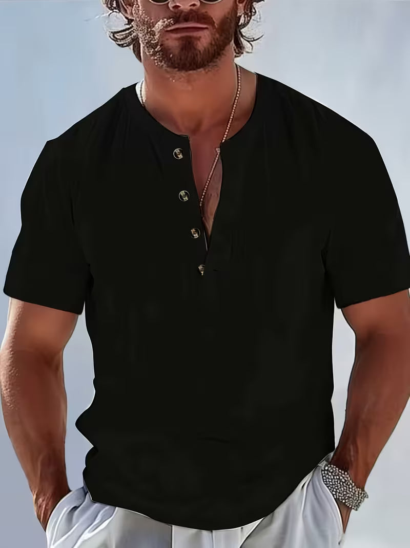 Dolan | Shirt Short Sleeve Henley Button Placket