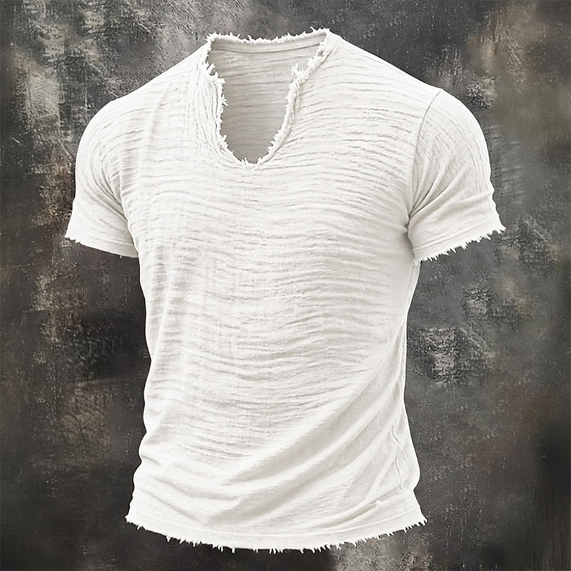 Pavel | T Shirt V Neck Raw Hem