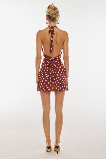 Eugenia | Polka Dot Halter Neck Mini Dress