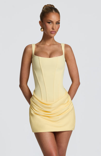 Manuella | Square Neck Draped Mini Dress