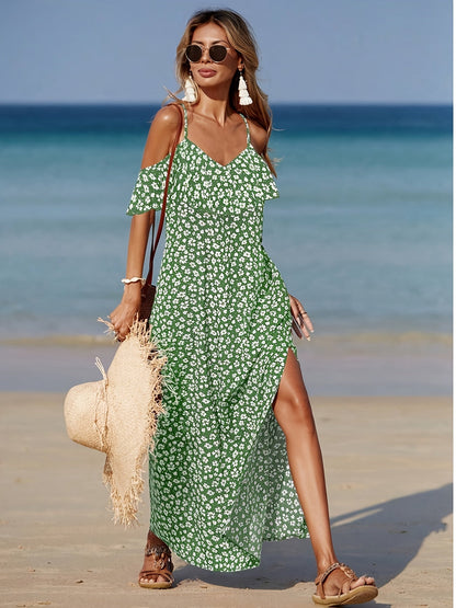 Consuelo |Off Shoulder Floral Print Maxi Dress