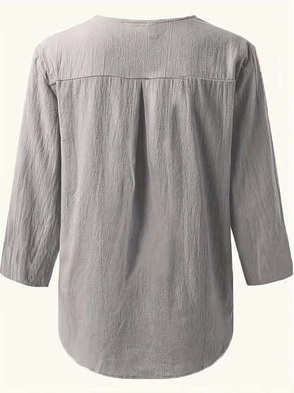 Mykaela | Blouse With Button V Neckline