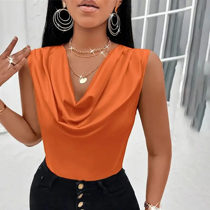 Naiyan | Sleeveless Cowl Neck Solid Blouse