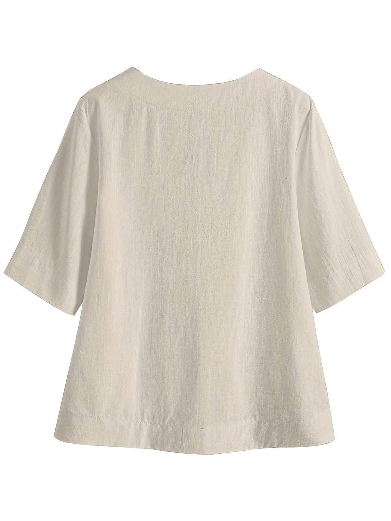 Mattea | V Neck Loose Fit Short Sleeve Top