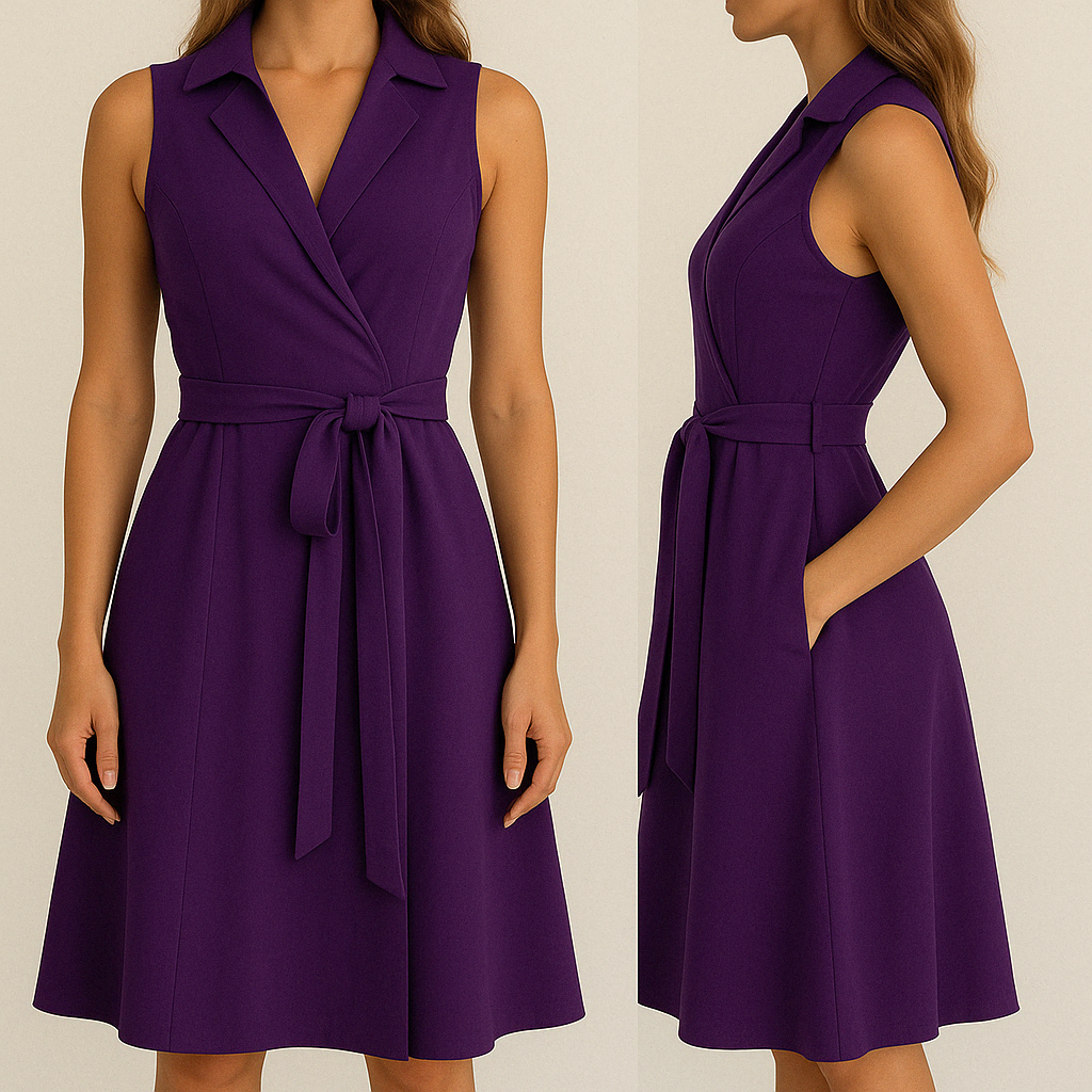 Minnie | Sleeveless Wrap Neck Tie Waist Dress