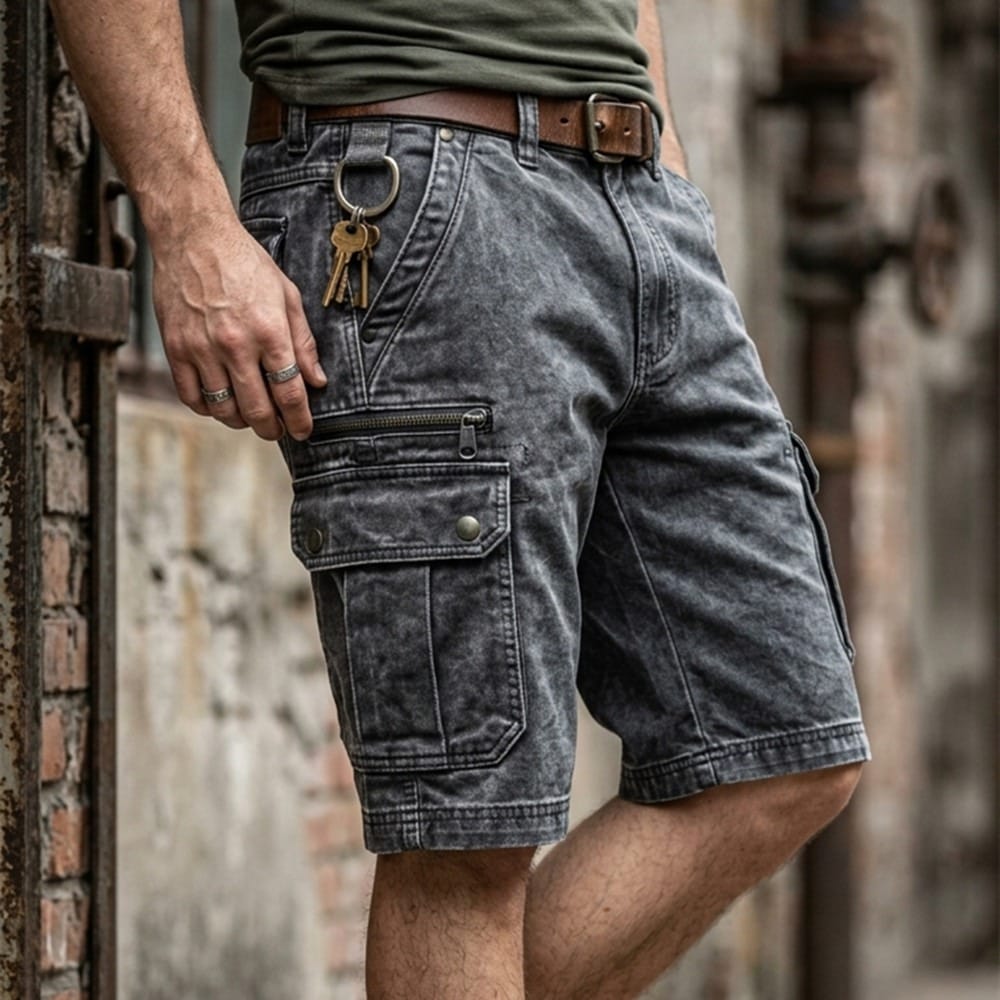 Pezeshkian | Cargo Shorts With Washed Utility Pockets