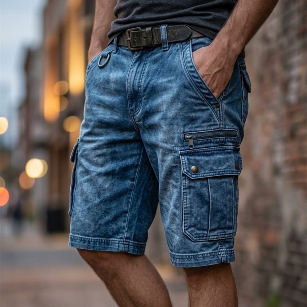 Pezeshkian | Cargo Shorts With Washed Utility Pockets