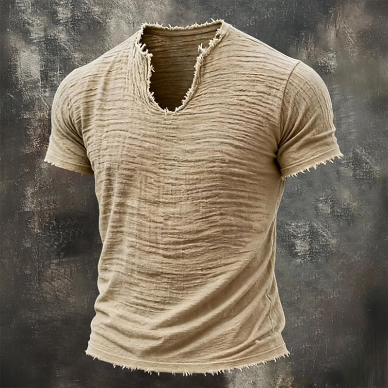 Pavel | T Shirt V Neck Raw Hem