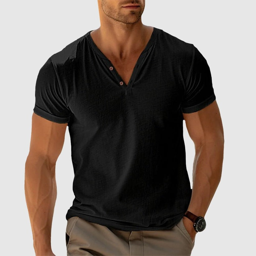 Eligio | Henley T Shirt Short Sleeve Fit