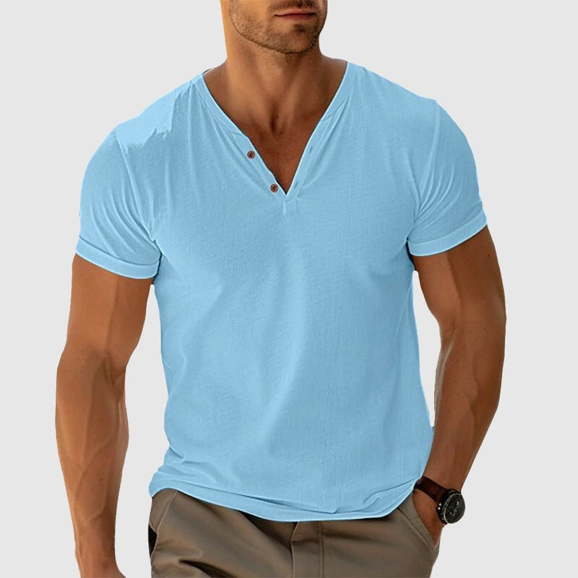Eligio | Henley T Shirt Short Sleeve Fit