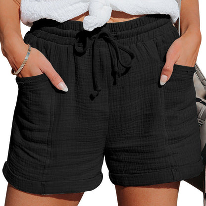 Ivanna | Drawstring Waist Pocket Shorts Relaxed Fit