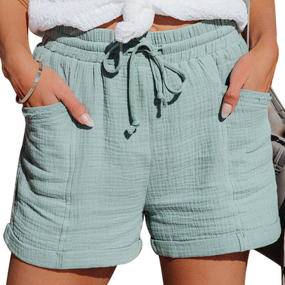 Ivanna | Drawstring Waist Pocket Shorts Relaxed Fit