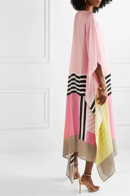 Shraddha | Striped Kaftan Midi Dress