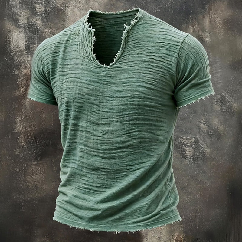 Pavel | T Shirt V Neck Raw Hem