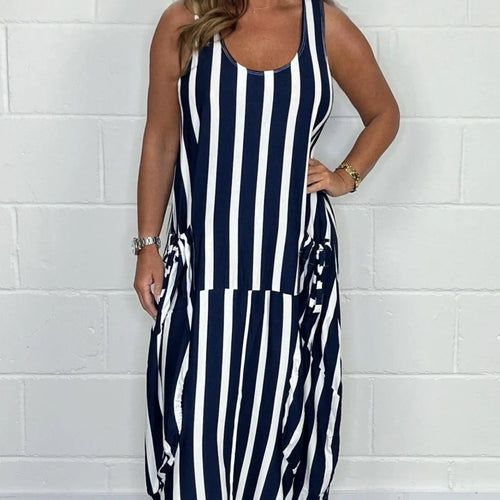 Loosey | Striped Sleeveless Oversized Maxi Dress