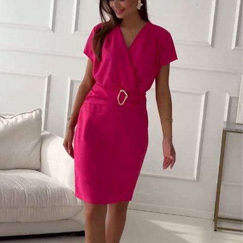Jaclyn | Short Dress With V Neck Cinched Waist